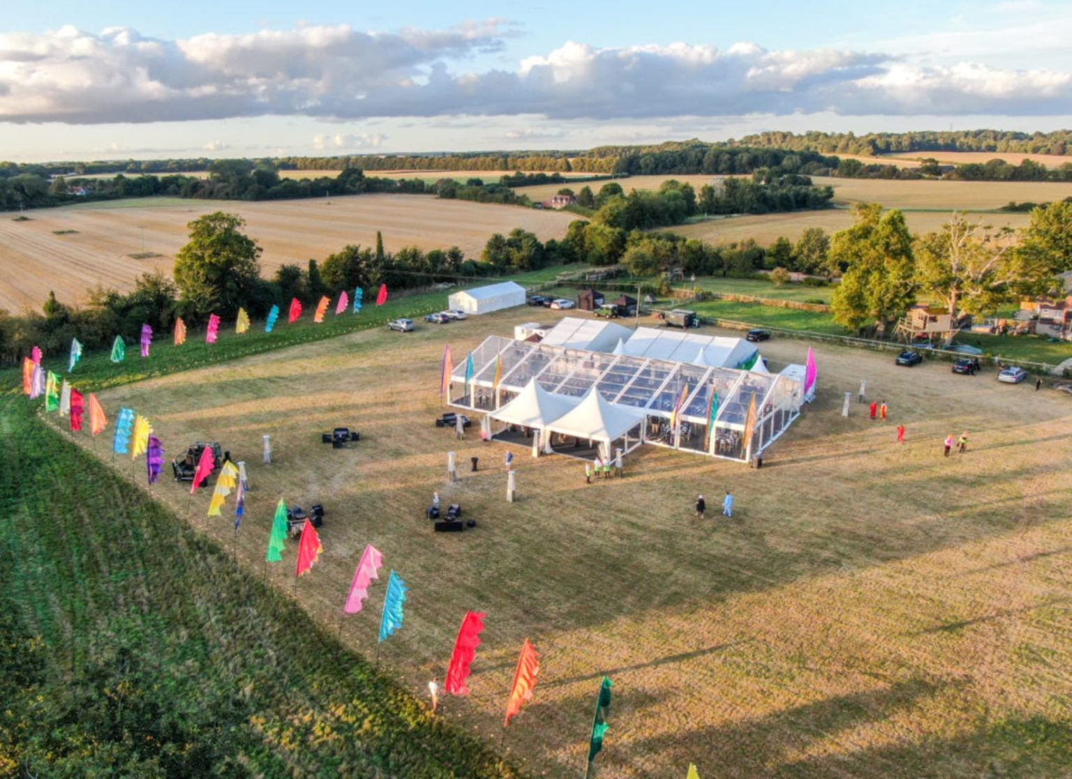Birdseye View of Full Panoramic Party Marquee