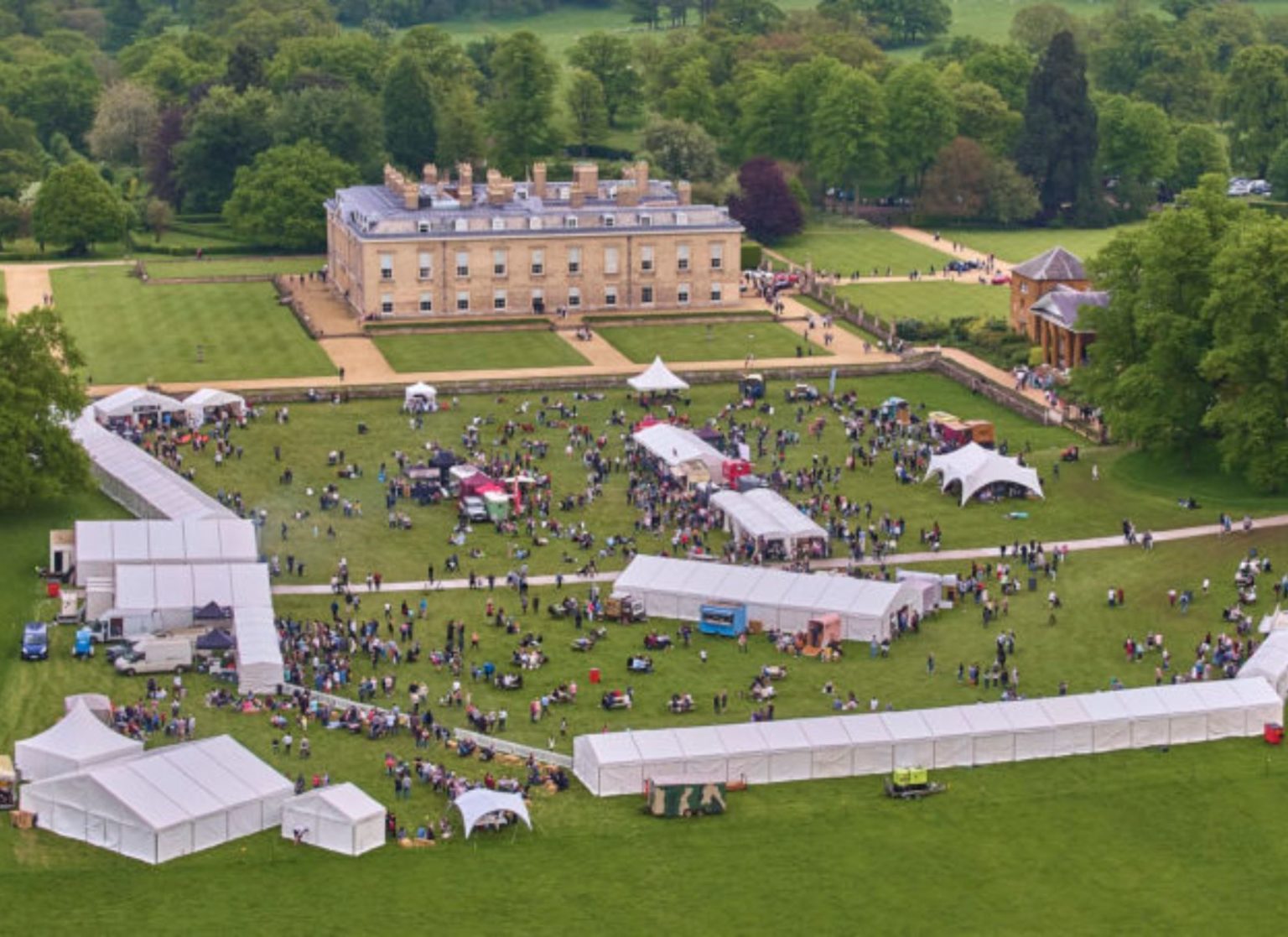 Overhead View of Corporate Event Marquees