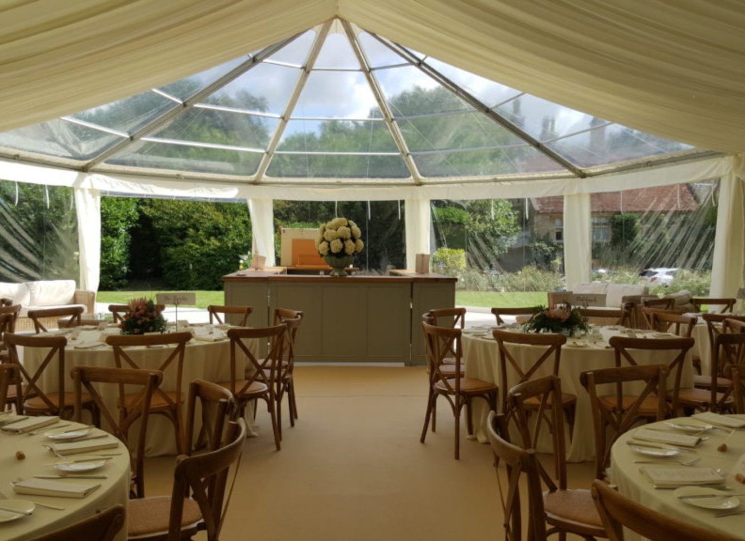 Panoramic Hex-end Wedding Marquee
