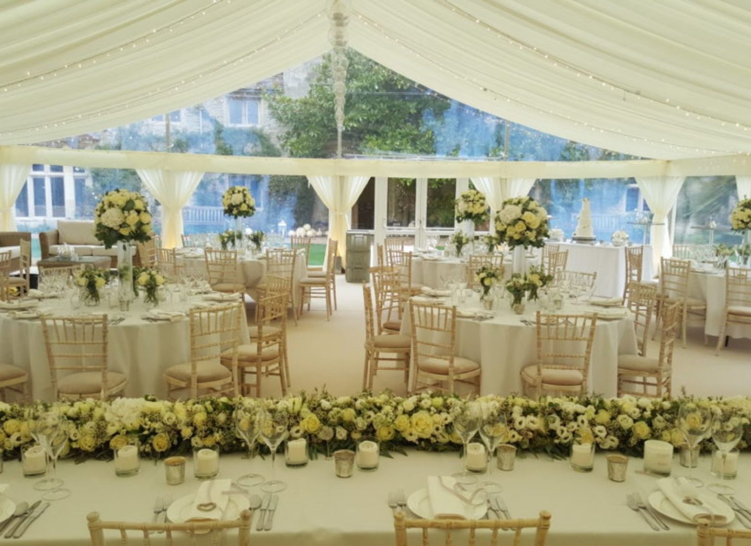 Pleated Ivory Lining Wedding Marquee